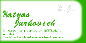 matyas jurkovich business card